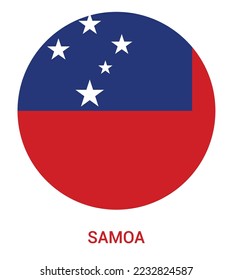 Flag Of Samoa, Samoa flag vector illustration, Samoa flag in a circle.