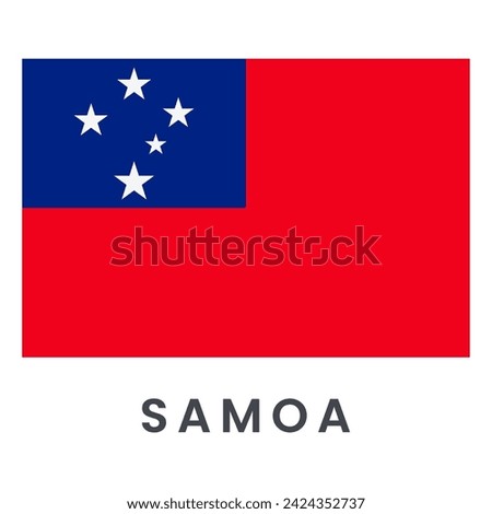 Flag of Samoa vector illustration isolated on white background.