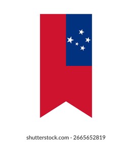 Flagge von Samoa. Samoa vertikale Flagge Symbol digitale Vektorgrafik. Die hängende Flagge.