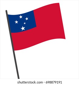 Flag of Samoa , Samoa flag waving isolated vector illustration