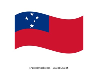 Flag of Samoa. Samoa wavy flag digital vector illustration. Fluttering flag.