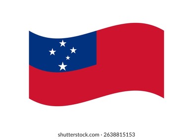 Flag of Samoa. Samoa wavy flag digital vector illustration. Fluttering flag.