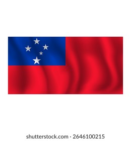Bandeira de Samoa ondulantes ao vento, com dobras 3d