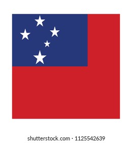 Flag of Samoa,Samoa flag Vector Square Icon - Illustration, Flag of Samoa. Abstract concept, icon, square, button. Raster illustration on white background.