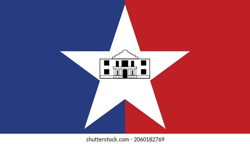 Flag of San Antonio - Texas - United States emblem graphic element Illustration template design
