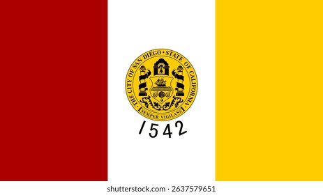Flag of San Diego, 16:9 Format, San Diego Flag