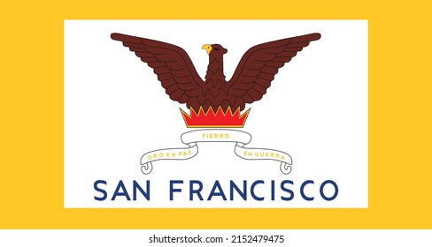 Flag of San Francisco - California - United States emblem graphic element Illustration template design
