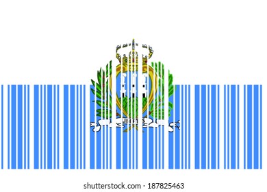 The Flag of San Marino in a Barcode Format