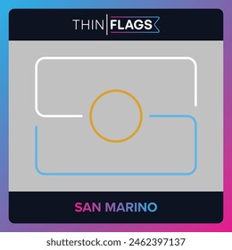 The flag of San Marino, Download Editable Thin Icons. Country, World and International Flag Icons Set. San Marino Flag Icon Graphic Vector Stroke