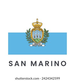 Flag of San Marino isolated on white background.