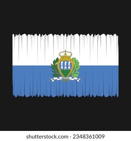 Flag of San Marino national country symbol vector illustration