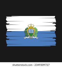 Flag of San Marino national country symbol vector illustration