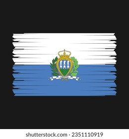 Flag of San Marino national country symbol vector illustration