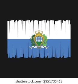 Flag of San Marino national country symbol vector illustration