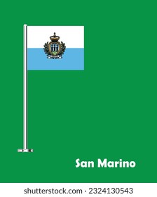 Flag of  San Marino, Table Flag of San Marino, Vector Illustration.