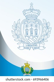 Flag of San Marino, template for the award, an official document with the flag and the symbol of San Marino