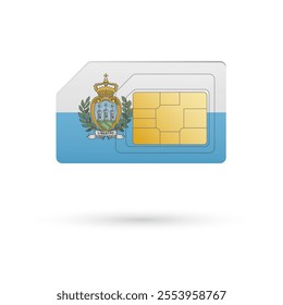 Flag of San Marino. Vector illustration of SIM Card with flag on white background