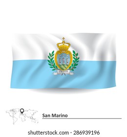 Flag of San Marino - vector illustration