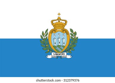 Flag of San Marino. Vector illustration.