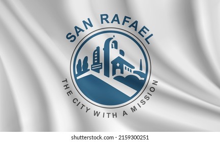 Flag of San Rafael, California, USA. Realistic waving flag of San Rafael vector background.