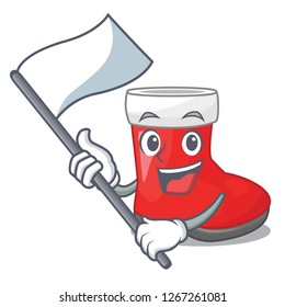With flag santa boots in shape a cartoon
