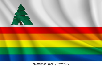 Flag Of Santa Clara County, California, USA. Realistic Waving Flag Of Santa Clara County Vector Background.