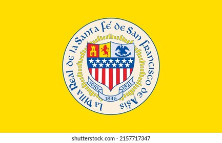 Flag of Santa Fe, New Mexico, USA. 