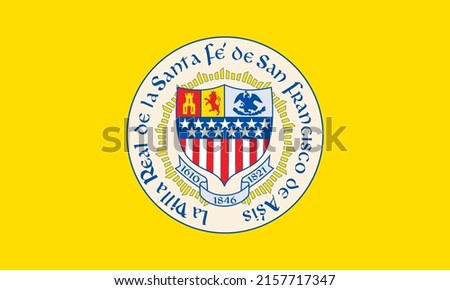 Flag of Santa Fe, New Mexico, USA. 