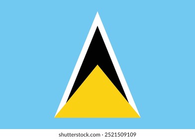 Flag of Santa Lucia. Santa Lucian flag. National flag of Ssanta Lucia. Vector illustration.	