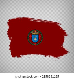 Flag of Santiago de Compostela brush strokes. Flag Santiago de Compostela is capital of  Galicia on transparent background for your web site design, app, UI.  Spain. EPS10