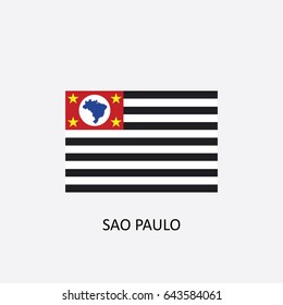 Flag Of Sao Paulo - Brazil Vector Illustration