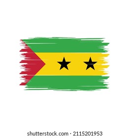 Flag of Sao Tome with brush style