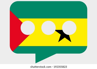 The flag of Sao Tome E Principe in a messaging bubble