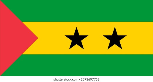 The flag of Sao Tome and Principe, with accurate proportions and official colors.