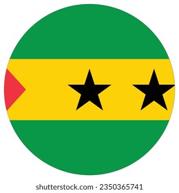 Flag of Sao Tome and Principe circle shape, round shape flag