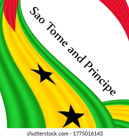 Flag of Sao Tome and Principe country on white background. Eps.file.