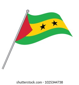 Flag of sao tome and principe. tome Icon vector illustration,National flag for country of tome isolated, banner vector illustration. Vector illustration eps10.