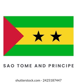 Flag of Sao Tome and Principe isolated on white background.