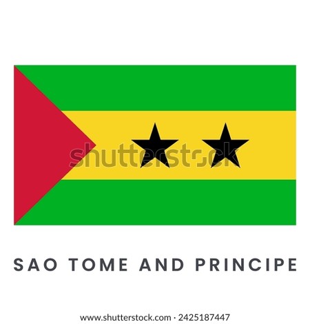 Flag of Sao Tome and Principe isolated on white background.