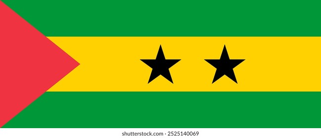 Flag of Sao Tome and Principe, long version, Vector Images