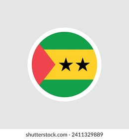 Flag of Sao Tome and Principe. Red-yellow-green flag with two stars. State symbol of the Democratic Republic of Sao Tome and Principe.