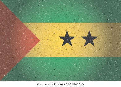 flag of sao tome and principe in retro background