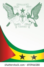 flag of Sao Tome and Principe, template for the award, an official document with the flag and the symbol of Sao Tome and Principe