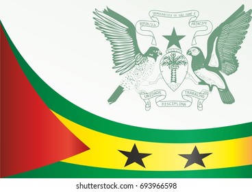 flag of Sao Tome and Principe, template for the award, an official document with the flag and the symbol of Sao Tome and Principe