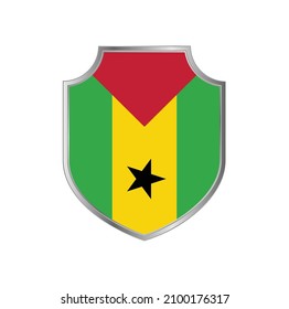 Flag of Sao Tome with silver frame
