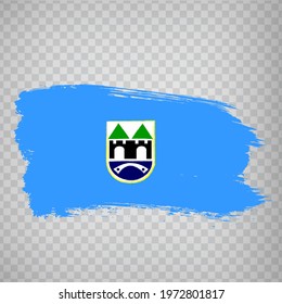 Flag of Sarajevo brush strokes. Flag Sarajevo capital of Bosnia and Herzegovina on transparent background for your web site design, app, UI.  EPS10. 
