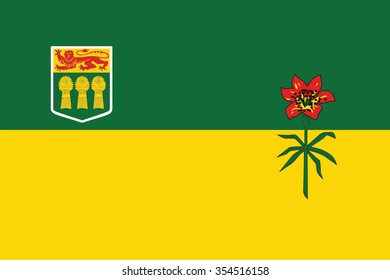 Flag of Saskatchewan Province or territory of Canada. Vector illustration.