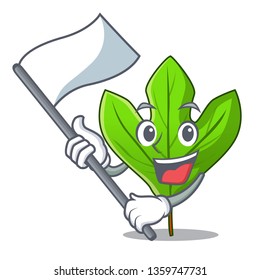 With flag sassafras leaf in the shape cartoon
