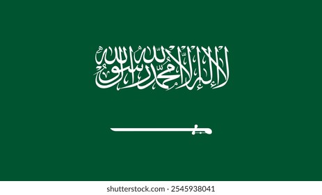 Bandeira da Arábia Saudita, formato 16:9, bandeira da Arábia Saudita, imagens vetoriais