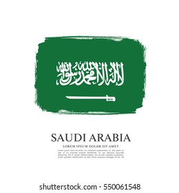Flag of Saudi Arabia, brush stroke background